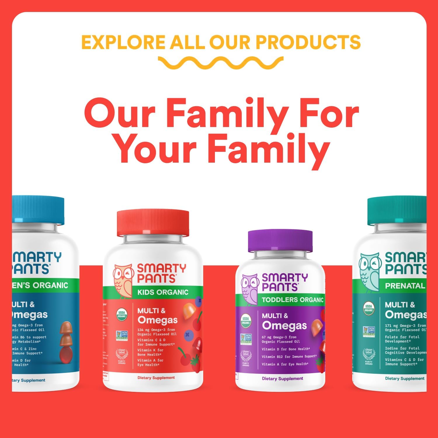 SmartyPants Kids Multivitamin Gummies - Improved Formula: Omega 3 (DHA/EPA), Vitamins D3, C, B12, B6, Vitamin A, K & Zinc, Gluten Free, Three Fruit Flavors, 60 Count (30 Day Supply) - Image 12