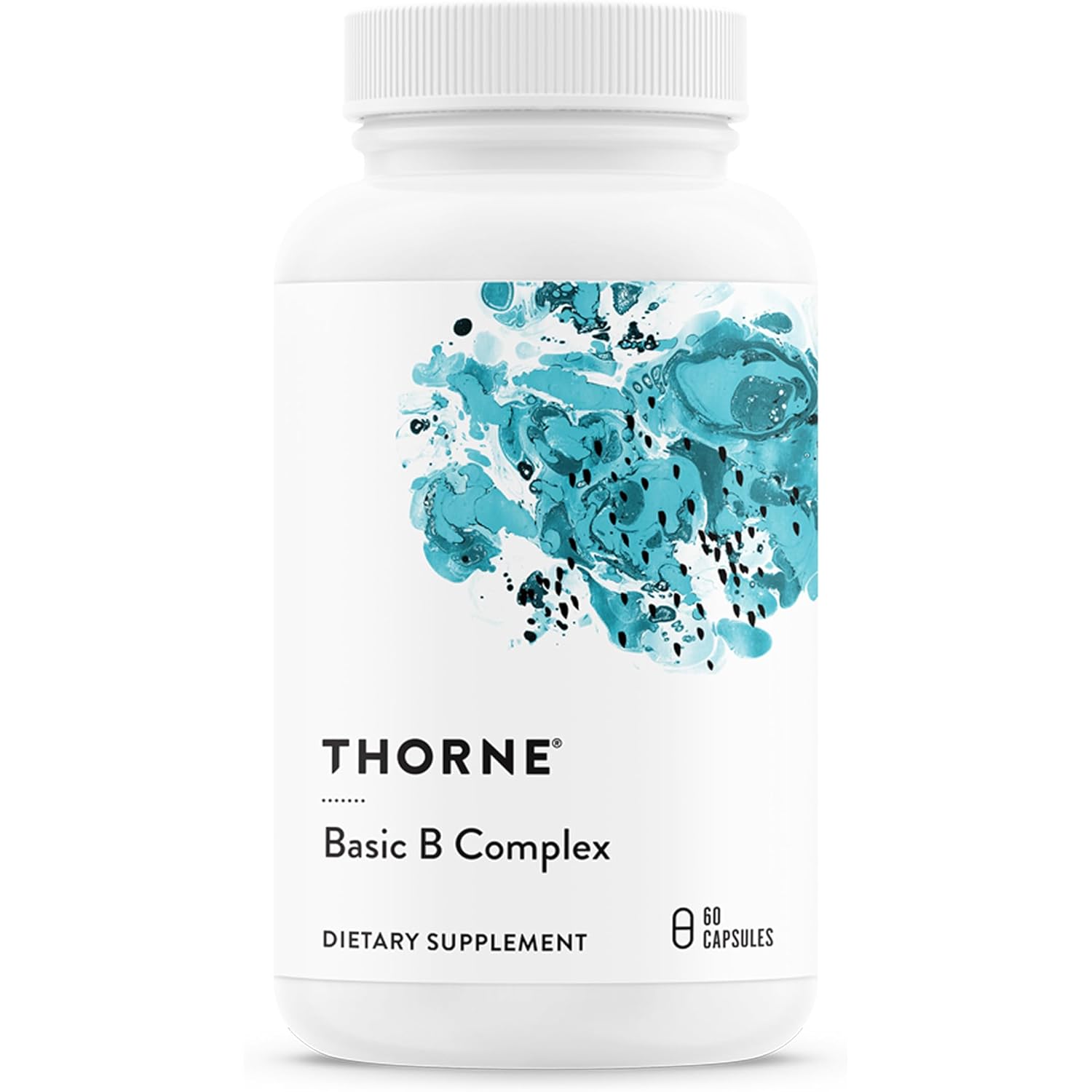 THORNE - Basic B-Complex - Tissue-Ready Vitamin B Complex Supplement with Choline - Supports Cellular Energy Production, Brain Health & Red Blood Cell Formation* - Gluten-Free - 60 Servings