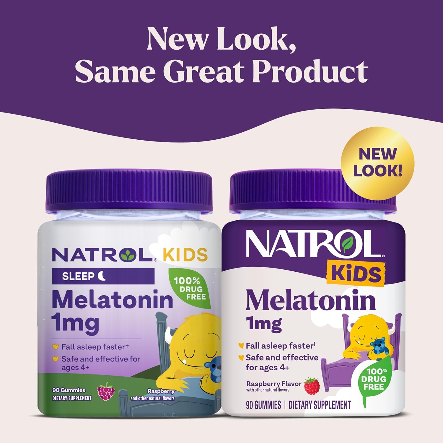 Natrol Kids Melatonin Gummies 1mg, Children's Melatonin for Restful Sleep, 90 Raspberry-Flavored Sleep Gummies, 90 Day Supply - Image 2
