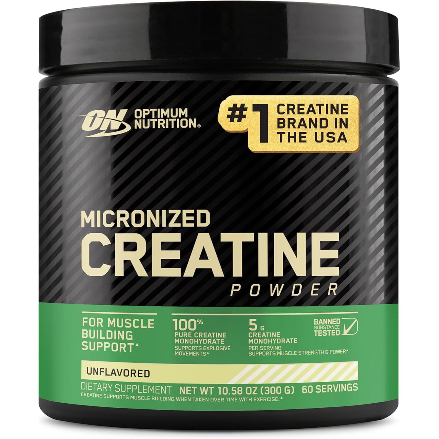 Optimum Nutrition Micronized Creatine Monohydrate Powder, Unflavored, 60 Servings, 300 Grams (Packaging May Vary)