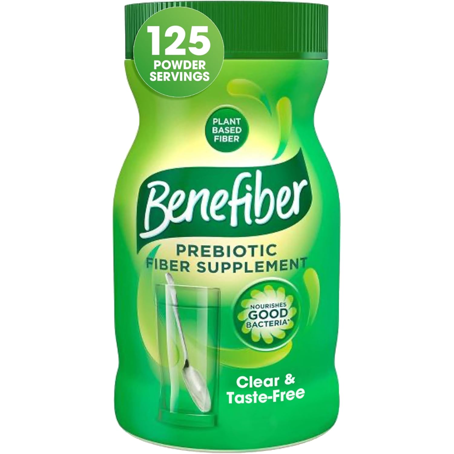 Benefiber Daily Prebiotic Fiber Supplement Powder for Digestive Health, Unflavored - 125 Servings (17.6 Ounces)