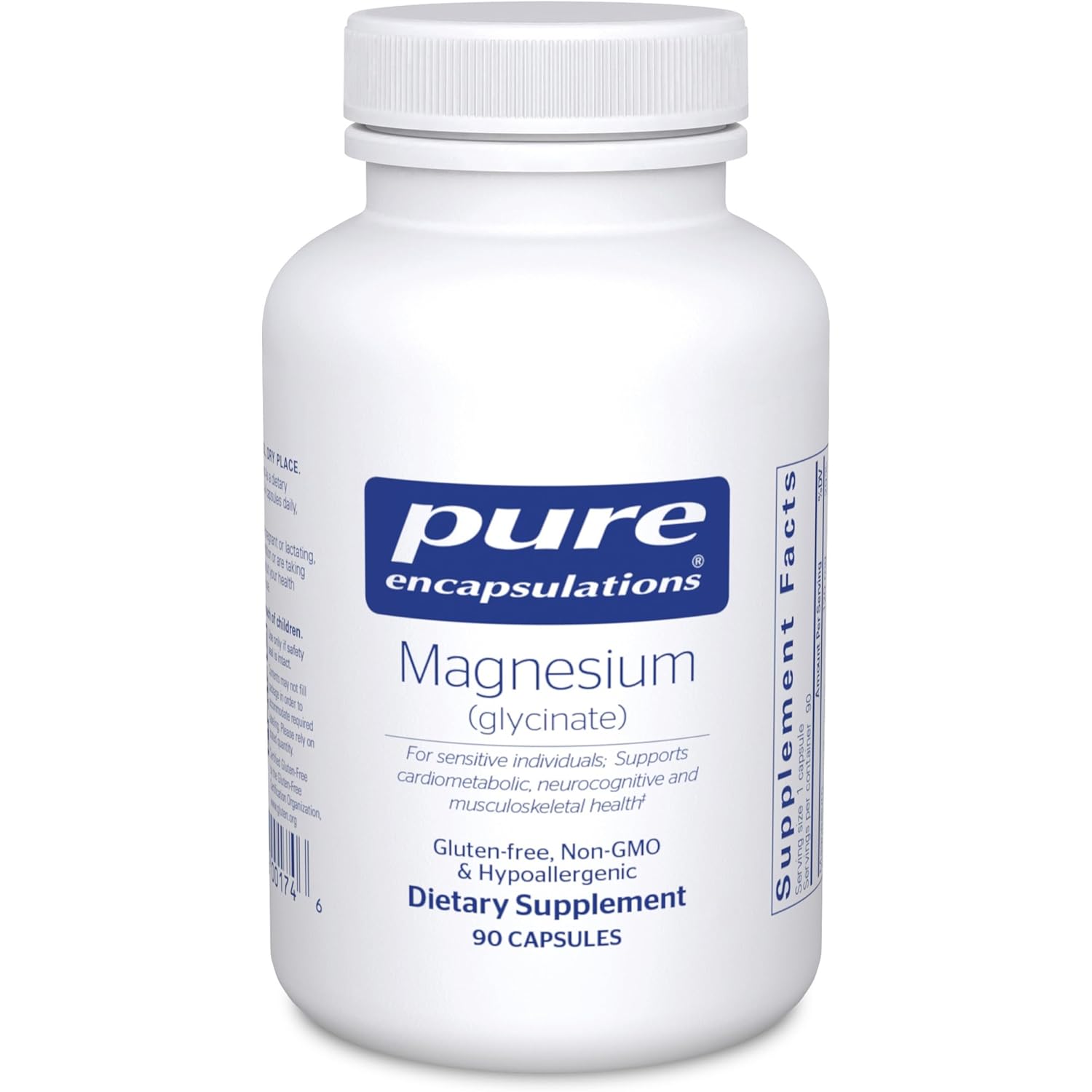 Pure Encapsulations Magnesium (Glycinate) - Supplement to Support Stress Relief, Sleep, Heart Health, Nerves, Muscles, and Metabolism* - with Magnesium Glycinate - 90 Capsules