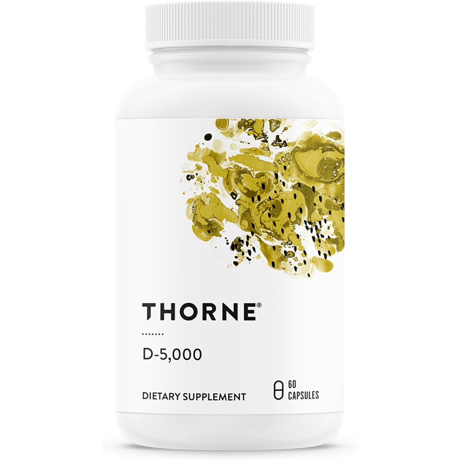 THORNE - Vitamin D-5000 - Vitamin D3 Supplement - Support Healthy Bones, Teeth, Muscles, Cardiovascular & Immune Function* - NSF Certified for Sport - Gluten-Free, Soy-Free - 60 Servings