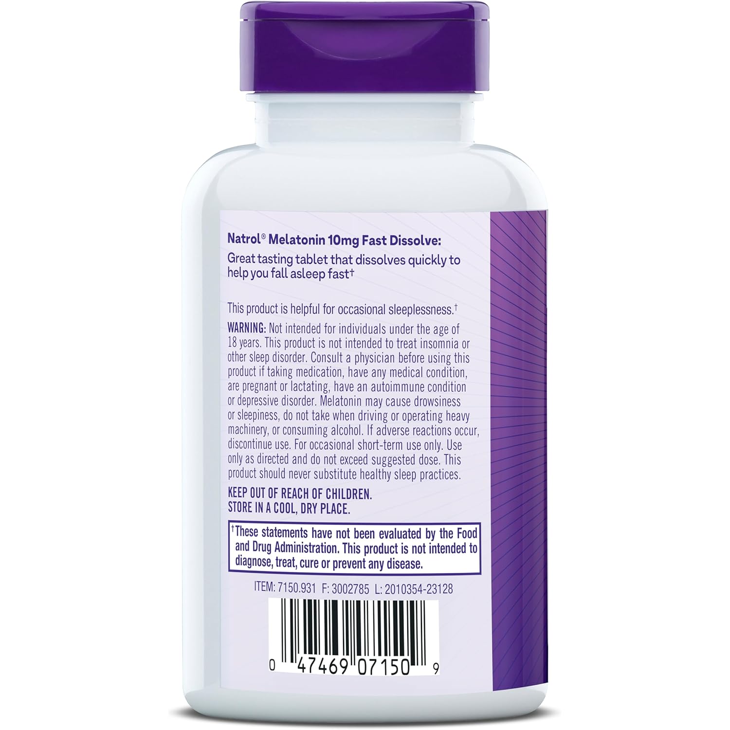 Natrol Melatonin 10mg Fast Dissolve Tablets - Strawberry Flavor, 100 Count, Sleep Support, Fast Dissolve Melatonin for Adults, 100-Day Supply - Image 10