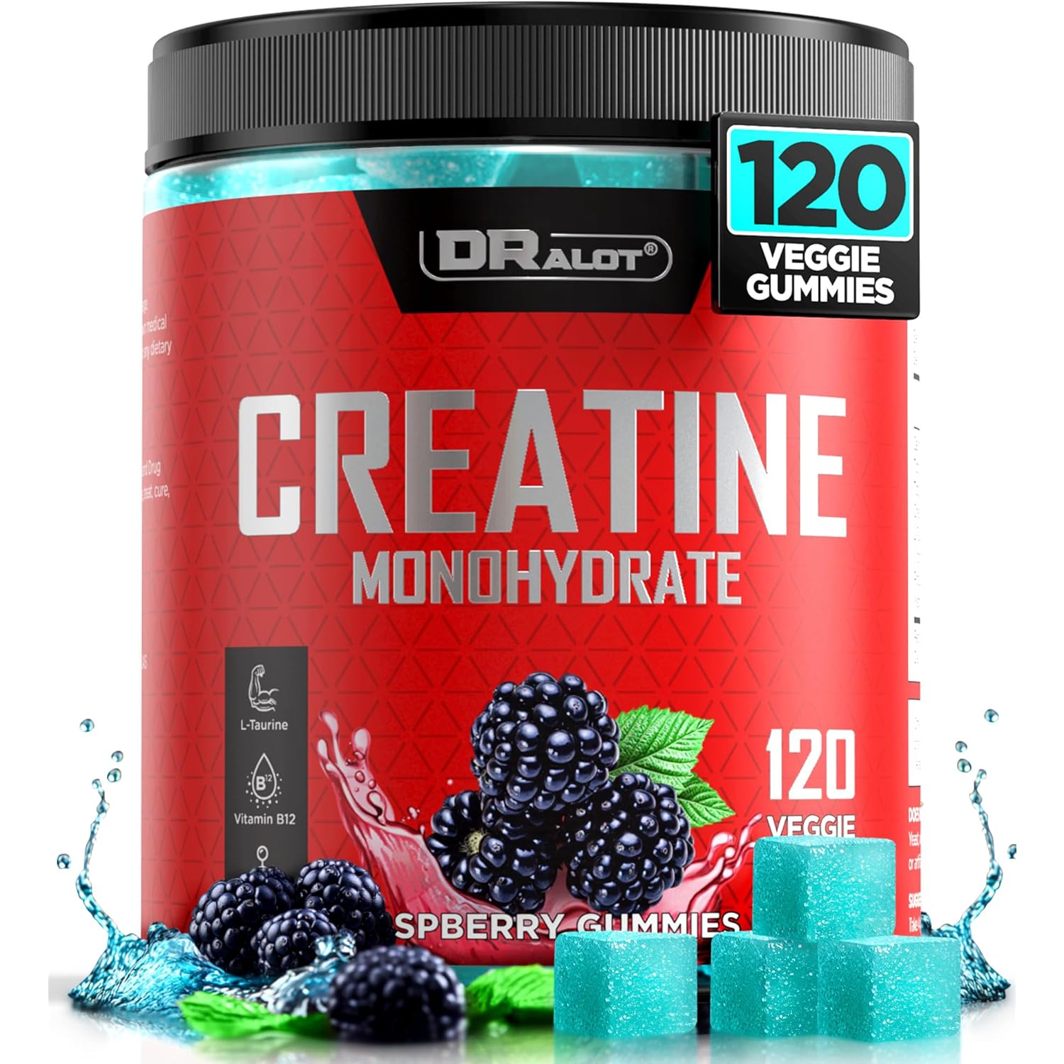 99.99% Creatine Monohydrate Gummies More 15% Strength, 5X Energy & Muscle Support Pre-Workout Complex Creatine for Women & Men with 5000mg Creatine, L-Taurine, B12, Mg and K, Vegan